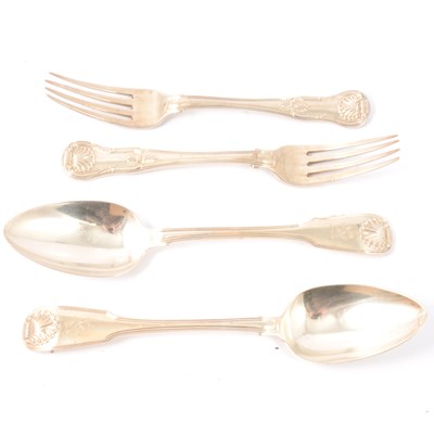 Lot 242 - George III Queen's table spoons and table forks