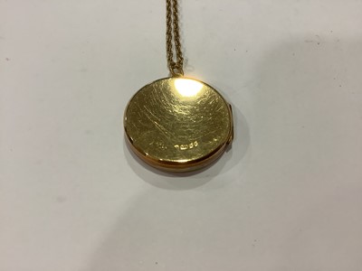 Lot 208 - 9 carat gold locket and chain.