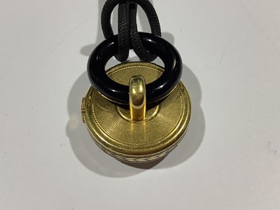 Lot 239 - Cartier - an Art Deco pendant fob watch, black enamel decoration.