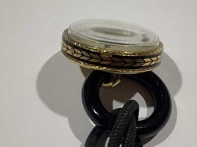 Lot 239 - Cartier - an Art Deco pendant fob watch, black enamel decoration.