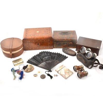 Lot 108 - Two pairs of opera glasses, jewellery boxes, etc