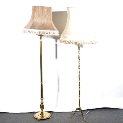 Lot 449 - Two brass standard lamps.