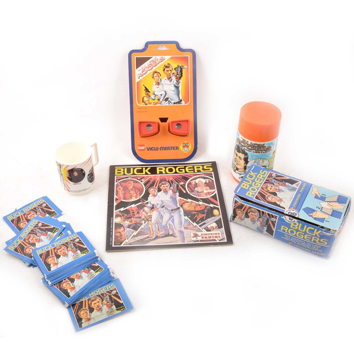 Lot 23 - Buck Rogers flask, Panini stickers, Topps trade cards etc.