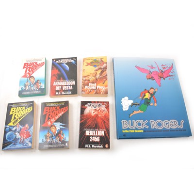 Lot 49 - Buck Rogers books, re-print comic strips, comic etc (one box).