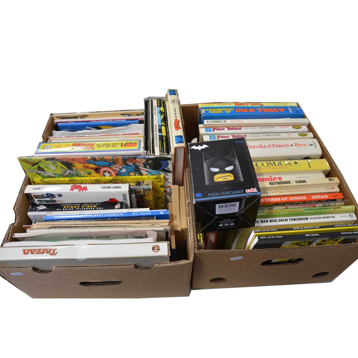 Lot 52 - Two boxes of graphic novels and comic books.