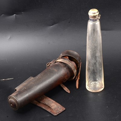 Lot 145 - Huntsman's flask in a leather case