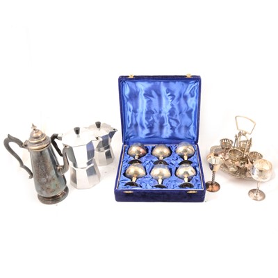 Lot 248 - A silver spill vase, Sanders & Mackenzie, Birmingham 1923, and other silver-plated and pewter wares..