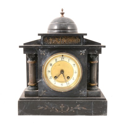 Lot 146 - Victorian slate mantel clock