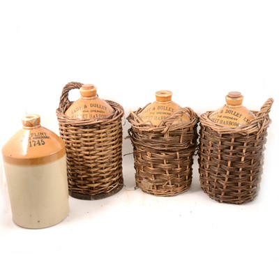 Lot 60 - Vintage butter churn, flagons and a boot jack
