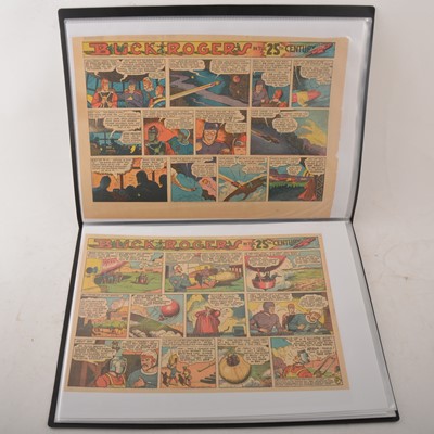 Lot 39 - Three folders of Buck Rogers newspaper comic pages, The Sunday Sun Baltimore/Los Angeles Times 1942-1943
