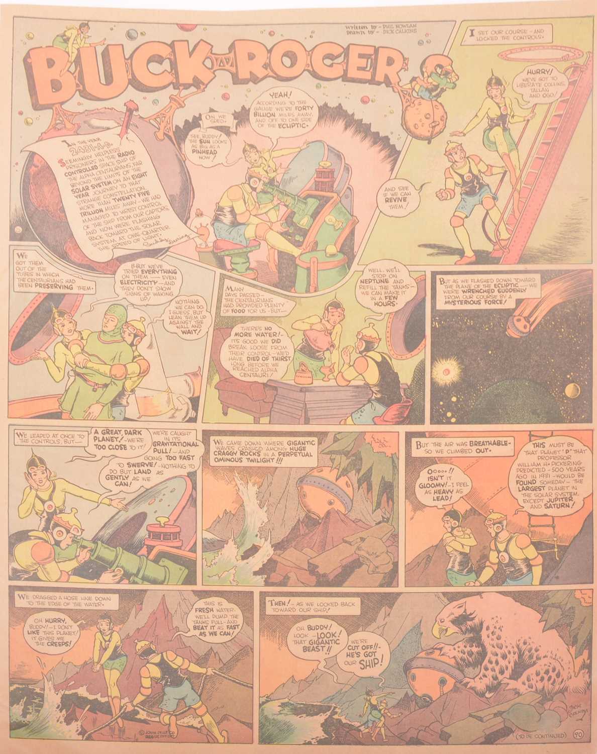 Lot 43 - Buck Rogers newspaper comic strip pages, 40 colour supplement pages 1932