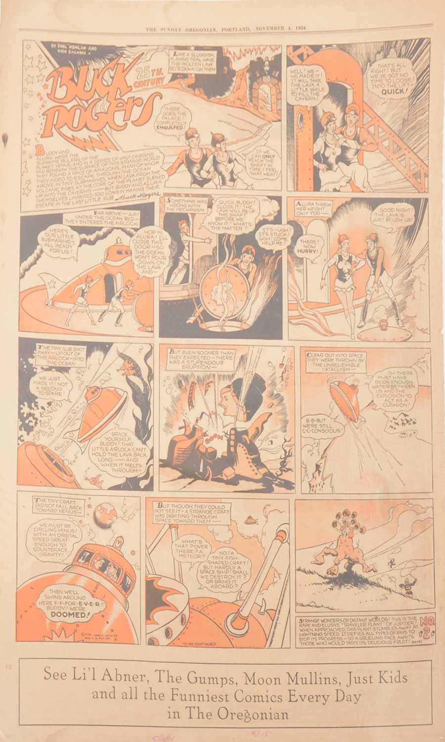 Lot 45 - Buck Rogers newspaper comic strip pages, 40 colour supplement pages 1934-1935