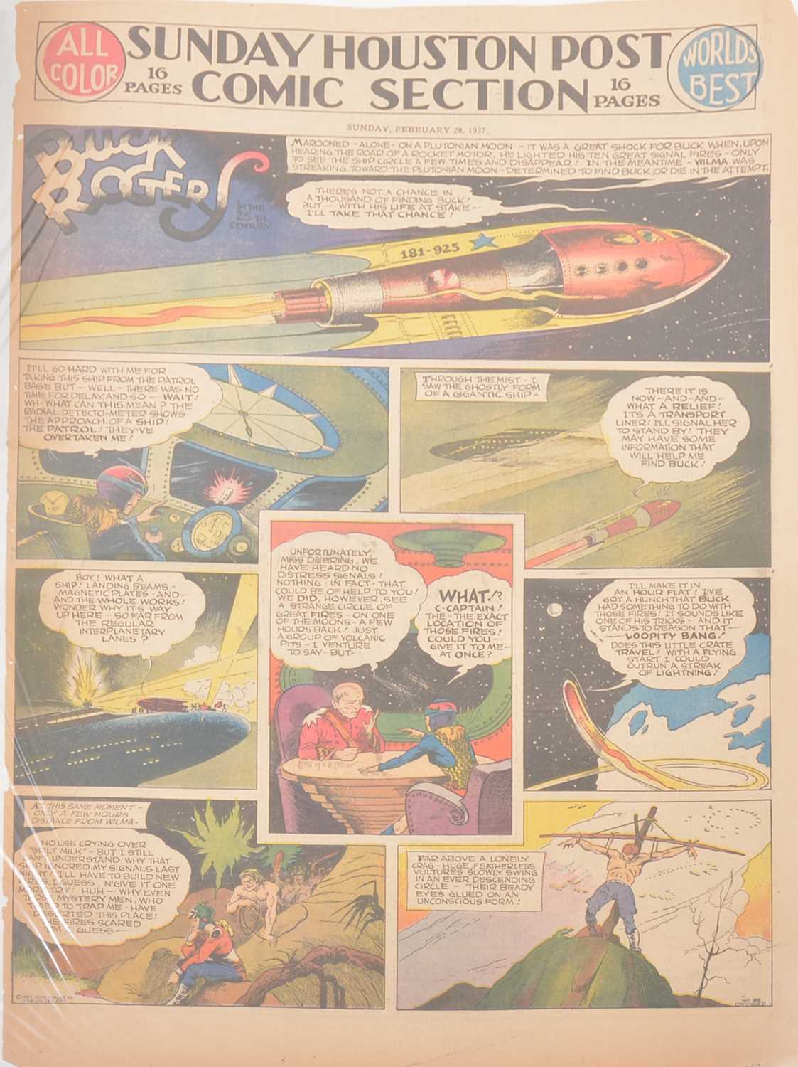 Lot 47 - Buck Rogers newspaper comic strip pages, 40 colour supplement pages 1937-1939
