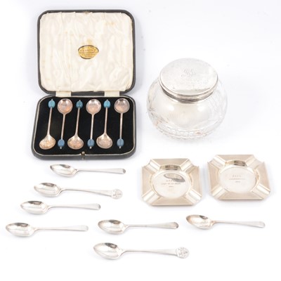 Lot 224 - Six silver coffee spoons, etc.