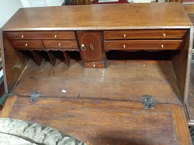 Lot 462 - George III oak bureau