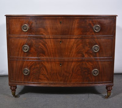 Lot 495 - Victorian mahogany bowfront chest of drawers