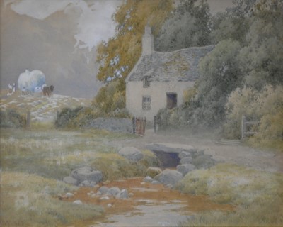 Lot 359 - Peter Ghent - landscape with cottage.