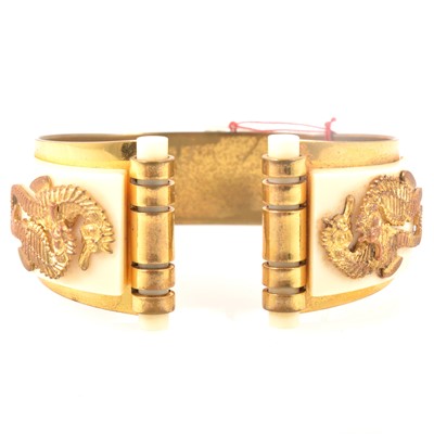 Lot 273 - 1930s Art Deco Hippocampe bangle retailed by JHP of Paris, and designed by Genevieve Hamon