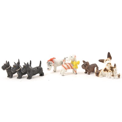 Lot 74 - Scottie Dog ornaments and buttons. ceramic, wooden, lead., pressed glass.