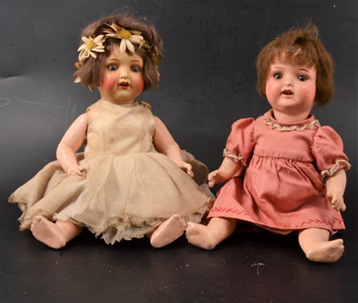 Lot 365 - Two Armand Marseille Germany bisque head dolls