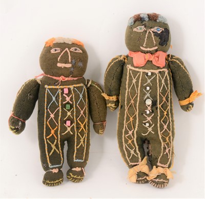 Lot 342 - Two 19th century primitive folk art dolls