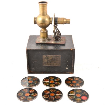 Lot 328 - An Ernst Plank tin-plate and brass Magic Lantern