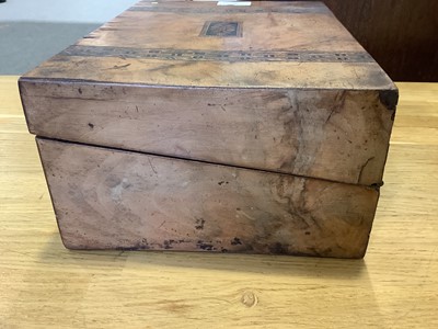 Lot 94 - Tunbridge Ware banded writing box and a letter press correspondence box