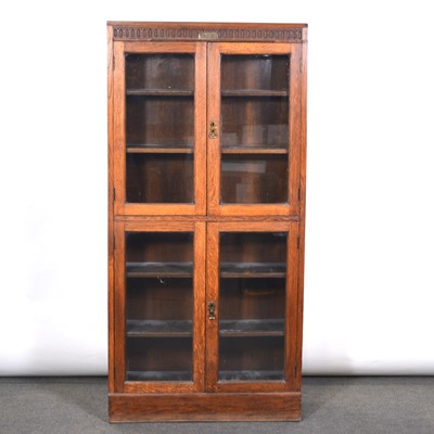 Lot 496 - Set of four oak library bookcases