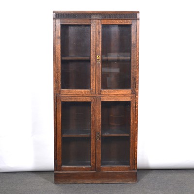 Lot 496 - Set of four oak library bookcases