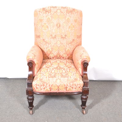 Lot 319 - Victorian walnut framed easy chair.