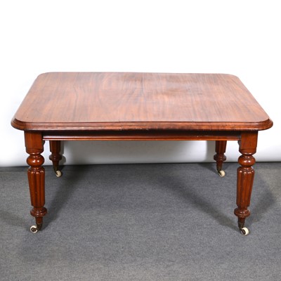 Lot 494 - Victorian mahogany fixed top dining table.