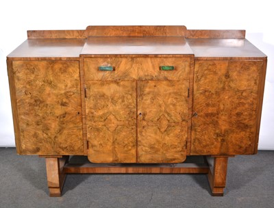 Lot 494 - 1930's walnut suite of furniture, labelled Druce & Co.