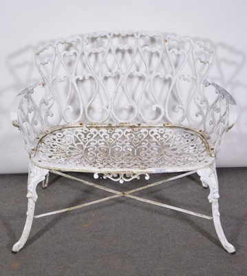 Lot 588 - White painted aluminium four piece patio set