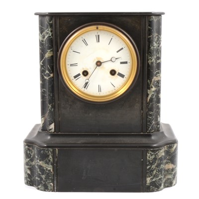 Lot 101 - Victorian slate and marble mantel clock