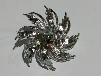 Lot 292 - Bold white metal vintage costume jewellery, Monet, Ciro, Sarah Coventry.