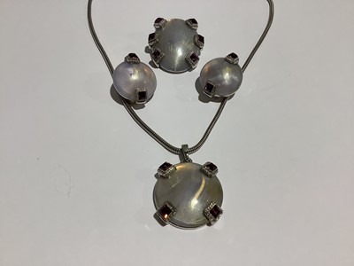Lot 292 - Bold white metal vintage costume jewellery, Monet, Ciro, Sarah Coventry.
