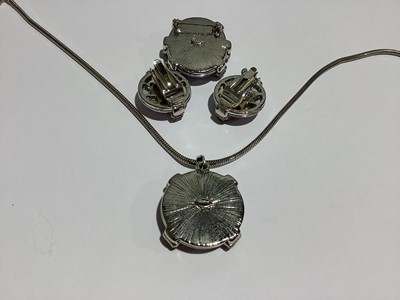 Lot 292 - Bold white metal vintage costume jewellery, Monet, Ciro, Sarah Coventry.