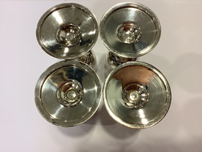 Lot 166 - Small silver cups, Lee & Wigfull, Sheffield 1906, plus other white metal and plated items.