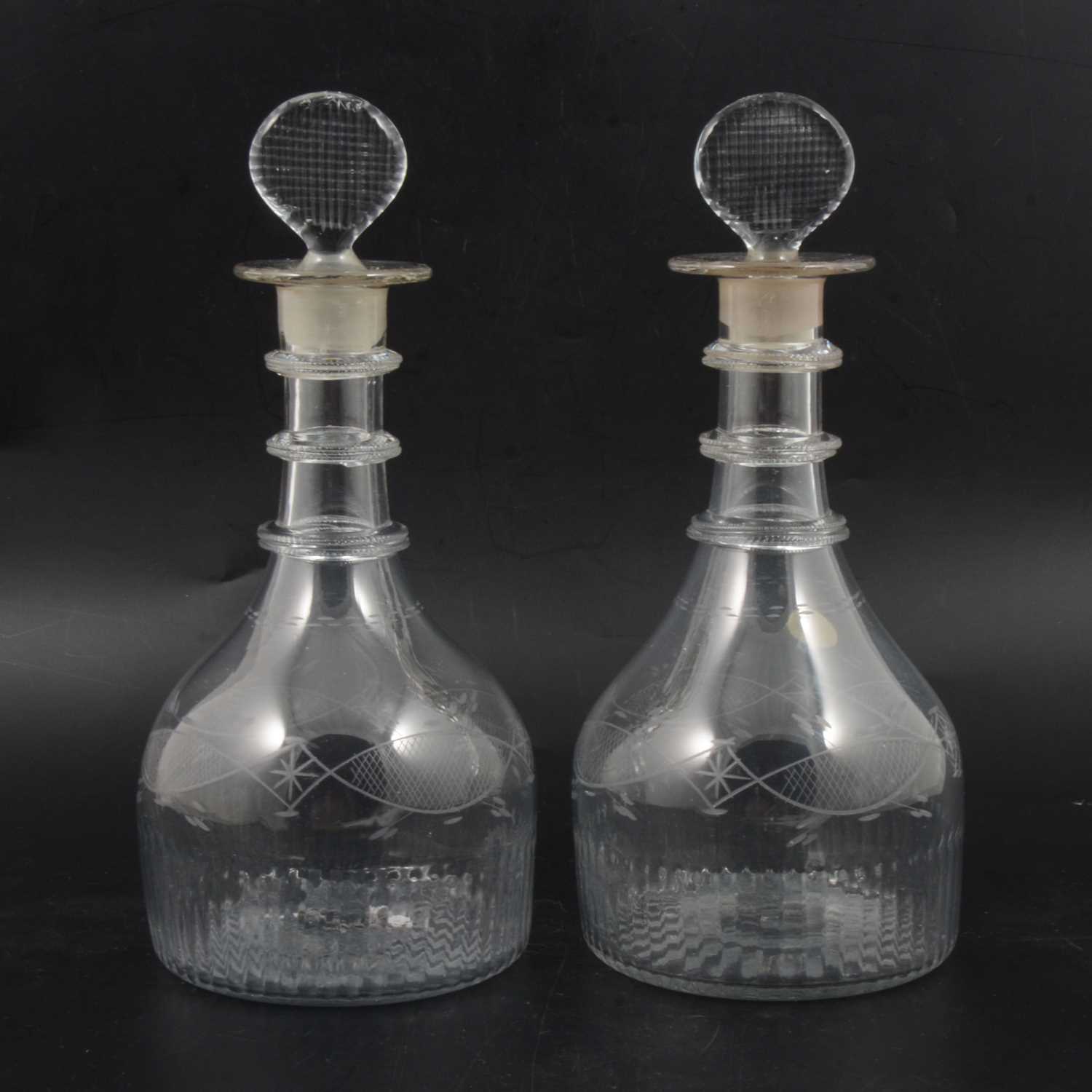 Lot 3 - A pair of Irish Cork Glass Co. decanters 