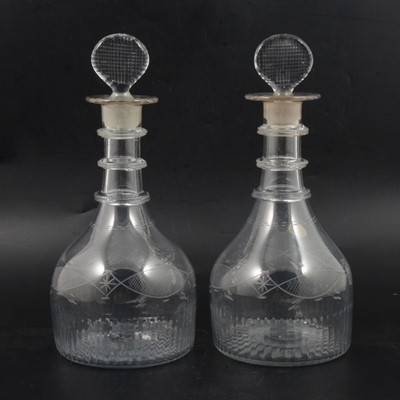 Lot 3 - A pair of Irish Cork Glass Co. decanters 