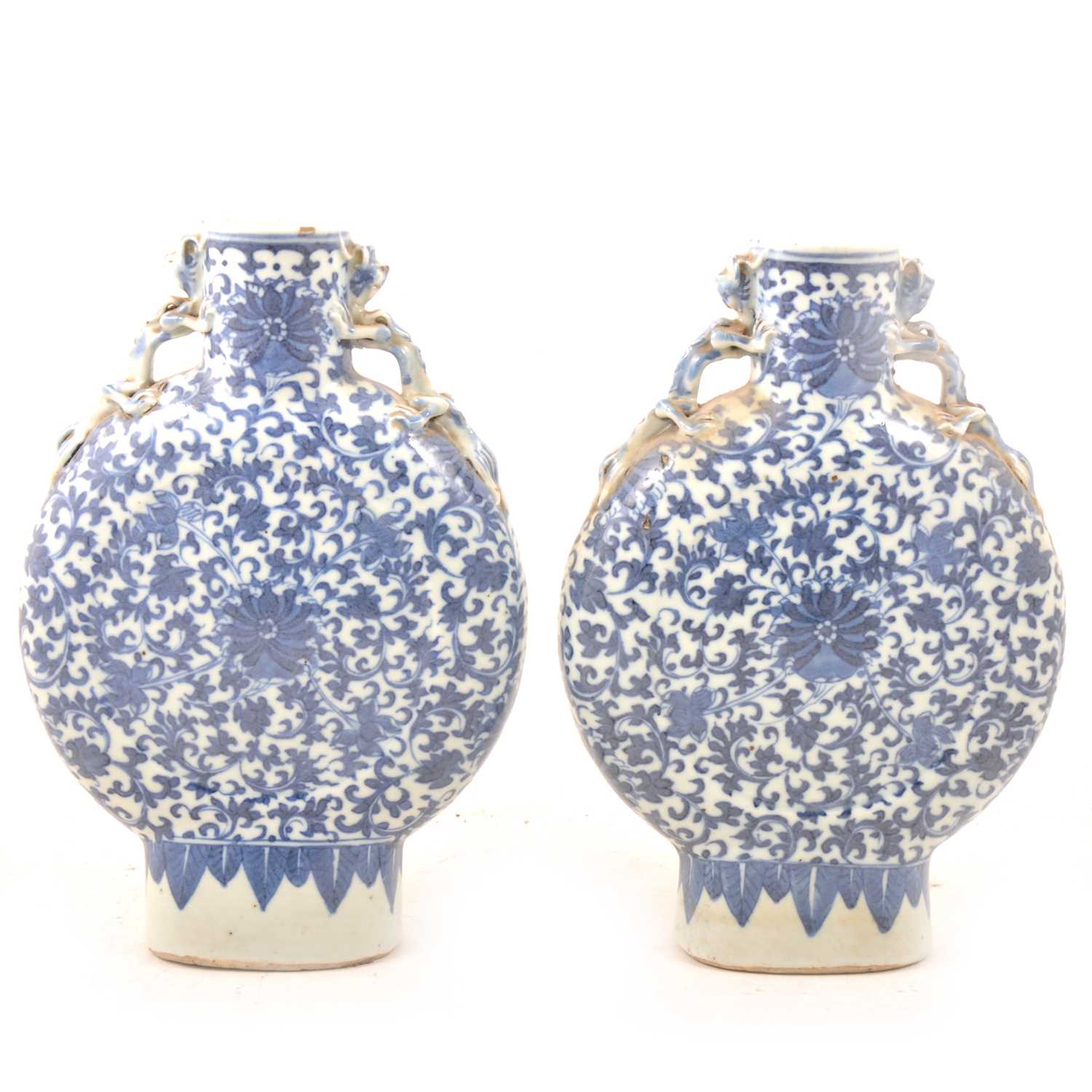 Lot 13 - Pair of Chinese moon flasks, Qianlong style.