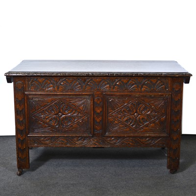 Lot 598 - Late Victorian oak coffer