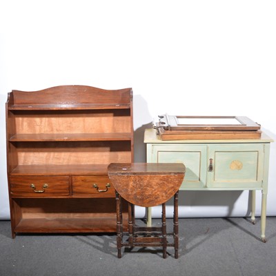 Lot 460 - Open bookcase and other wooden items.