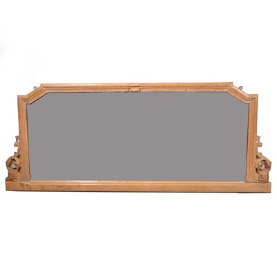 Lot 508 - Large pine overmantle mirror.