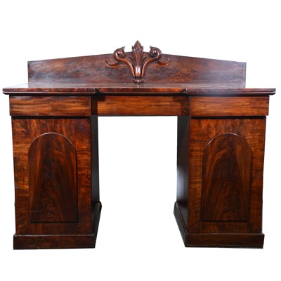 Lot 481 - Mahogany twin pedestal sideboard.