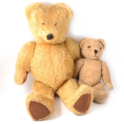 Lot 341 - Two 1950s straw-filled teddy bears