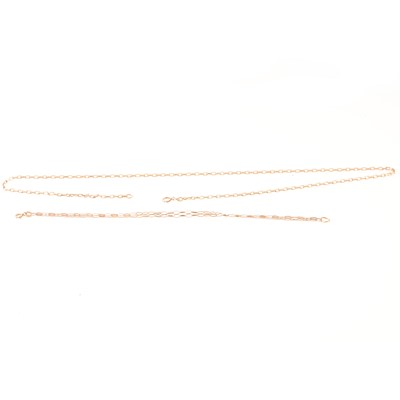 Lot 205 - 9 carat gold chain link necklace and bracelet.