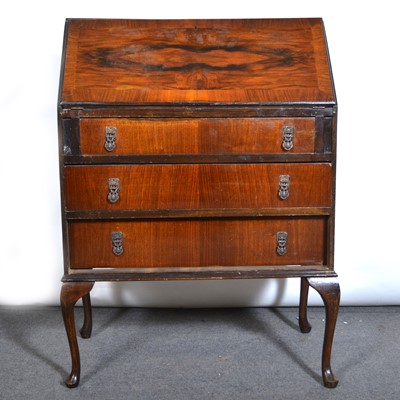 Lot 528 - Edwardian walnut bureau