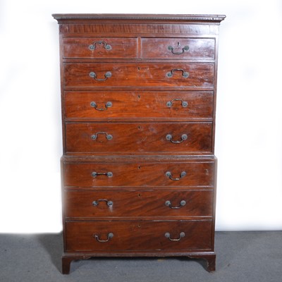 Lot 499 - George III mahogany chest on chest