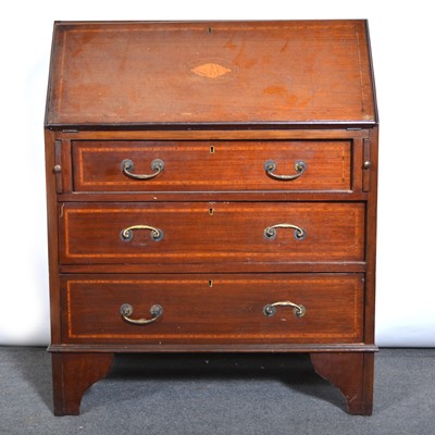 Lot 500 - Edwardian inlaid mahogany bureau